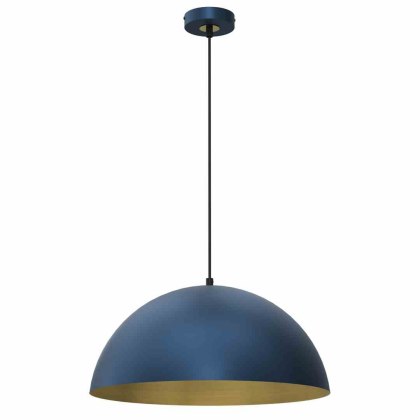 Lampa wisząca BETA NAVY BLUE / GOLD metalowa niebieska / złota 45 cm E27 - Milagro
