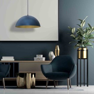 Lampa wisząca BETA NAVY BLUE / GOLD metalowa niebieska / złota 45 cm E27 - Milagro
