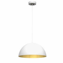 Lampa wisząca BETA WHITE / GOLD metalowa biała / złota 35 cm E27 - Milagro