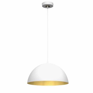 Lampa wisząca BETA WHITE / GOLD metalowa biała / złota 35 cm E27 - Milagro