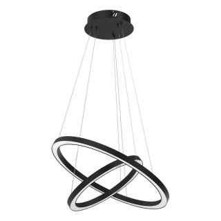 Lampa wisząca GALAXIA BLACK dwa czarne ringi pierścienie 46W LED - Milagro