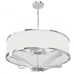 Lampa wisząca GERDO CROMO w stylu hampton chrom / biały kremowy - Orlicki Design