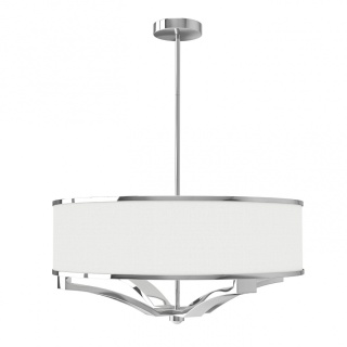 Lampa wisząca GERDO CROMO w stylu hampton chrom / biały kremowy - Orlicki Design