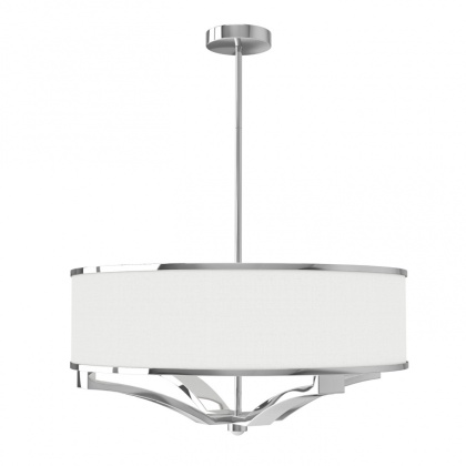 Lampa wisząca GERDO CROMO w stylu hampton chrom / biały kremowy - Orlicki Design