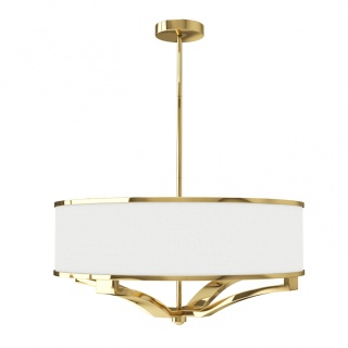 Lampa wisząca GERDO GOLD w stylu hampton złoty / biały kremowy - Orlicki Design