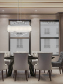 Lampa wisząca GERDO OVALE CROMO w stylu hampton chrom / biały kremowy - Orlicki Design
