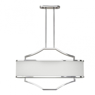Lampa wisząca GERDO OVALE CROMO w stylu hampton chrom / biały kremowy - Orlicki Design