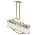 Lampa wisząca GERDO OVALE OLD GOLD w stylu hampton satynowy złoty / biały kremowy - Orlicki Design