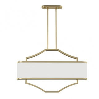 Lampa wisząca GERDO OVALE OLD GOLD w stylu hampton satynowy złoty / biały kremowy - Orlicki Design