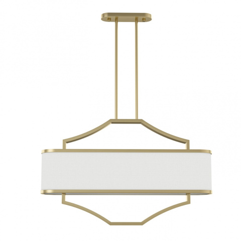 Lampa wisząca GERDO OVALE OLD GOLD w stylu hampton satynowy złoty / biały kremowy - Orlicki Design