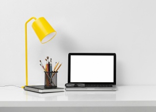 Lampka biurkowa FLAMING TABLE żółta - King Home