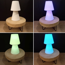 Lampka stołowa LOLA 20 biała LED wbudowana bateria / zmiana barwy światła - New Garden