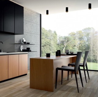 Oprawa natynkowa MANACOR 9 czarna / złoty ring - Light Prestige