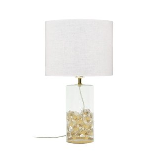 Lampa stołowa SUNFLOWER szklana / biały abażur elegancka - Light Prestige