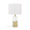 Lampa stołowa SUNFLOWER szklana / biały abażur elegancka - Light Prestige