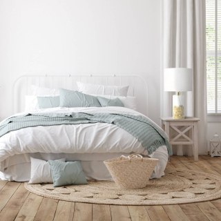 Lampa stołowa SUNFLOWER szklana / biały abażur elegancka - Light Prestige