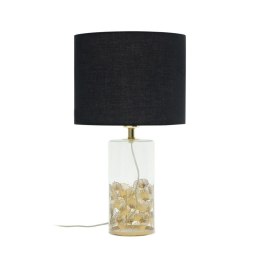 Lampa stołowa SUNFLOWER szklana / czarny abażur elegancka - Light Prestige