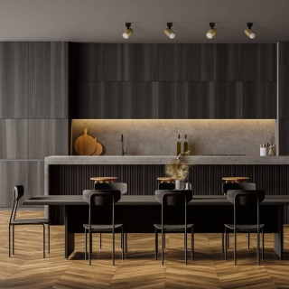 Lampa natynkowa SNOW 1 czarno złoty spot regulowany do czytania - Light Prestige