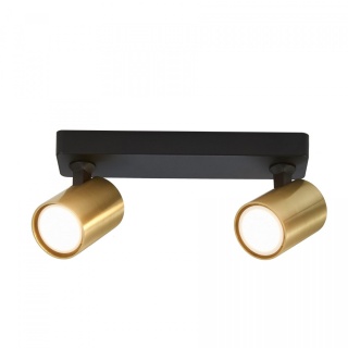 Lampa natynkowa SNOW 2 czarno złota podwójna na listwie - Light Prestige
