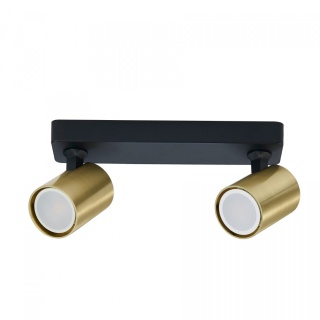Lampa natynkowa SNOW 2 czarno złota podwójna na listwie - Light Prestige