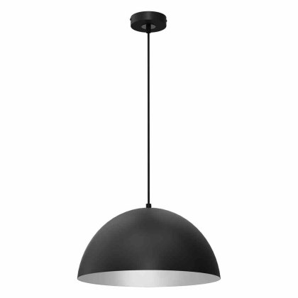 Lampa wisząca BETA BLACK / WHITE metalowa czarna / biała 35 cm E27 - Milagro