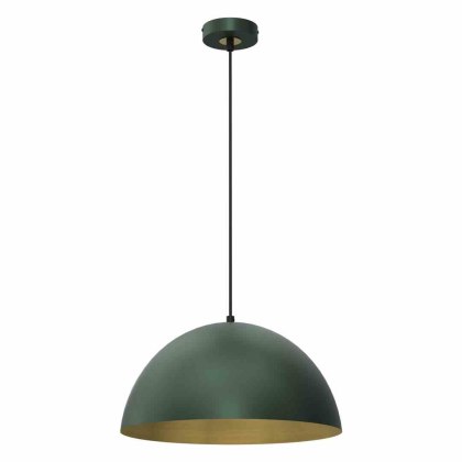 Lampa wisząca BETA GREEN / GOLD metalowa zielona / złota 35 cm E27 - Milagro
