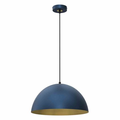 Lampa wisząca BETA NAVY BLUE / GOLD metalowa niebieska / złota 35 cm E27 - Milagro
