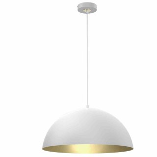 Lampa wisząca BETA WHITE / GOLD metalowa biała / złota 45 cm E27 - Milagro