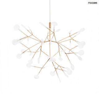 Lampa wisząca FLORA 72 miedziana listki LED - Moosee