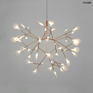 Lampa wisząca FLORA 72 miedziana listki LED - Moosee