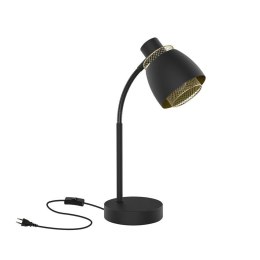 Lampa stołowa ALEKSANDRIA czarno-złota biurkowa siateczkowy klosz loft - Candellux Lighting