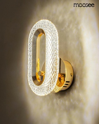 Kinkiet JEWEL złoty elegancki kryształowy glamour - Moosee