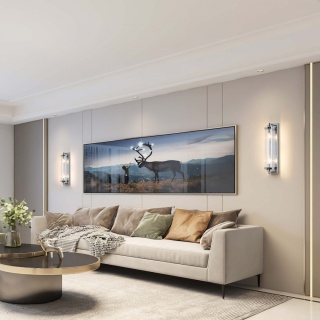 Kinkiet LORENZO chrom szklany dekoracyjny do salonu - Light Prestige