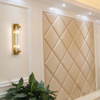 Kinkiet LORENZO złoty szklany dekoracyjny do salonu - Light Prestige