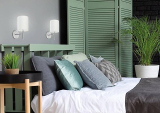 Kinkiet YAN biały abażur / chrom elegancki klasyczny - Candellux