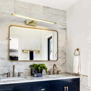 Kinkiet łazienkowy ISLA złoty duży z IP44 4000K - Light Prestige