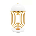 Lampa stołowa / nocna BOTTEGA biała / złota elegancka glamour - Moosee