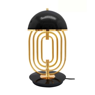Lampa stołowa / nocna BOTTEGA czarna / złota elegancka glamour - Moosee