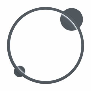 Plafon łazienkowy SATURNO BLACK czarna obręcz LED 25W 50 cm IP44 - Milagro