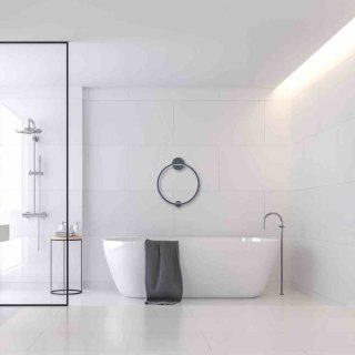 Plafon łazienkowy SATURNO BLACK czarna obręcz LED 25W 50 cm IP44 - Milagro