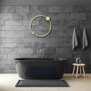 Plafon łazienkowy SATURNO GOLD złota obręcz LED 46W 80 cm IP44 - Milagro