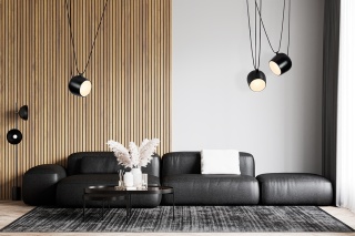 Lampa wisząca EYE 2 czarna - LED, aluminium - King Home