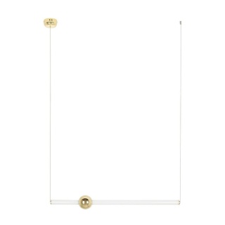 Lampa wisząca LIBRA 90 IN biała / złota ledowa listwa - Moosee