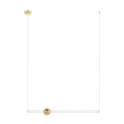 Lampa wisząca LIBRA 90 IN biała / złota ledowa listwa - Moosee