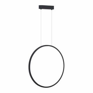 Lampa wisząca SATURNO BLACK czarna pionowa obręcz LED 28W IP44 - Milagro