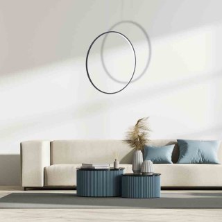 Lampa wisząca SATURNO BLACK czarna pionowa obręcz LED 46W IP44 - Milagro