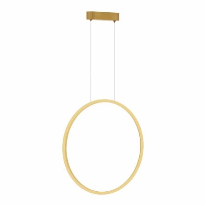 Lampa wisząca SATURNO GOLD złota pionowa obręcz LED 28W IP44 - Milagro