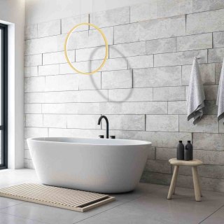 Lampa wisząca SATURNO GOLD złota pionowa obręcz LED 28W IP44 - Milagro