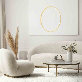 Lampa wisząca SATURNO GOLD złota pionowa obręcz LED 46W IP44 - Milagro