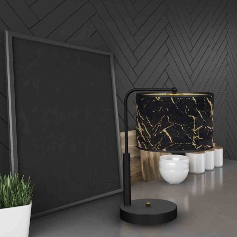Lampka stołowa SENSO Black / Gold czarno-złota abażur mozaika elegancka - Eko-Light - we wnętrzu